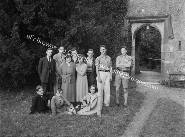 GROUP OUTSIDE CASTLE